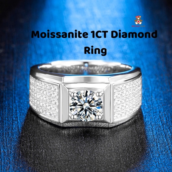 Sterling Silver Moissanite One Carat Diamond Ring. - Picture 1 of 4